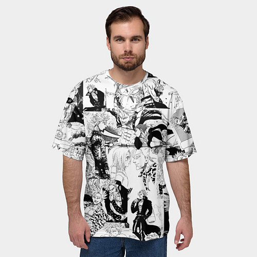 Мужская футболка оверсайз Бан / 3D-принт – фото 3