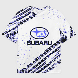 Футболка оверсайз мужская SUBARU, цвет: 3D-принт