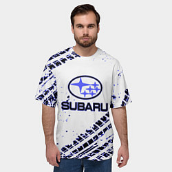 Футболка оверсайз мужская SUBARU, цвет: 3D-принт — фото 2