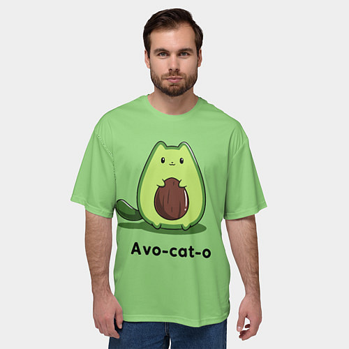 Мужская футболка оверсайз Avo - cat - o / 3D-принт – фото 3