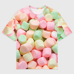 Футболка оверсайз мужская Маршмэлов зефирки нежные, цвет: 3D-принт