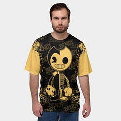 Футболка оверсайз мужская Bendy And The Ink Machine краска, цвет: 3D-принт — фото 2