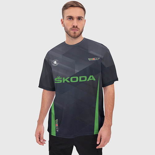Мужская футболка оверсайз Skoda VRS Z / 3D-принт – фото 3