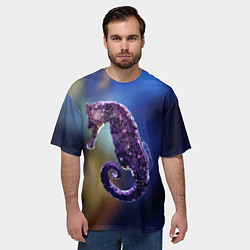 Футболка оверсайз мужская Морской конёк, цвет: 3D-принт — фото 2