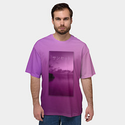 Футболка оверсайз мужская Аметистовый закат, цвет: 3D-принт — фото 2