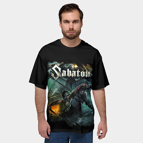 Мужская футболка оверсайз SABATON / 3D-принт – фото 3