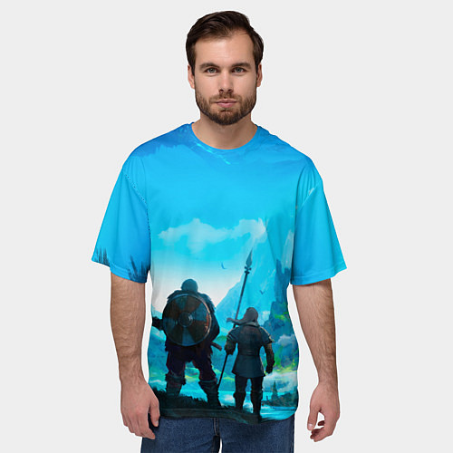 Мужская футболка оверсайз Вальгала / 3D-принт – фото 3