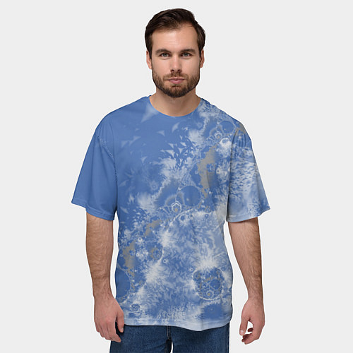 Мужская футболка оверсайз Летающие треугольники / 3D-принт – фото 3