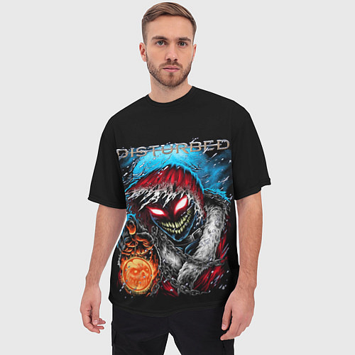 Мужская футболка оверсайз Disturbed / 3D-принт – фото 3