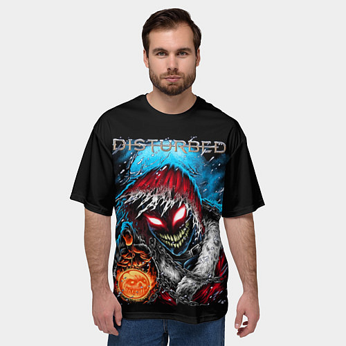 Мужская футболка оверсайз Disturbed / 3D-принт – фото 3