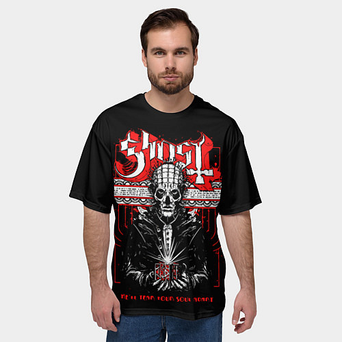 Мужская футболка оверсайз Ghost / 3D-принт – фото 3
