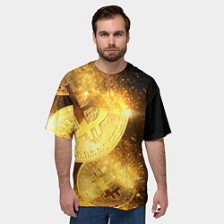 Футболка оверсайз мужская БИТКОИН ЗОЛОТО BITCOIN GOLD, цвет: 3D-принт — фото 2