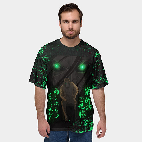 Мужская футболка оверсайз Эрен Йегер АТАКА ТИТАНОВ / 3D-принт – фото 3