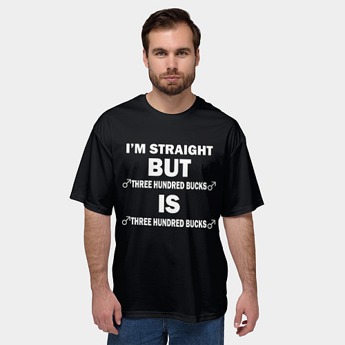 Мужская футболка оверсайз IM STRAIGHT / 3D-принт – фото 3