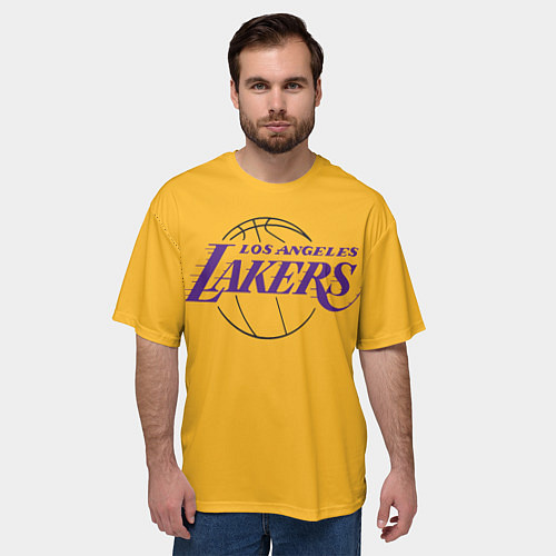 Мужская футболка оверсайз Лос-Анджелес Лейкерс Форма1 / 3D-принт – фото 3