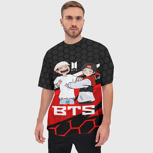 Мужская футболка оверсайз BTS / 3D-принт – фото 3