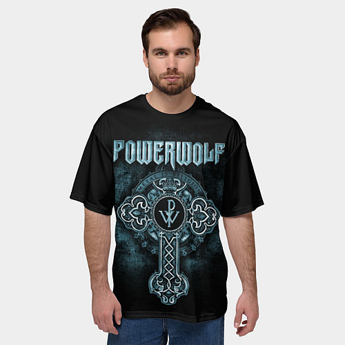Мужская футболка оверсайз Powerwolf / 3D-принт – фото 3