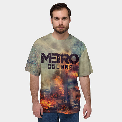 Мужская футболка оверсайз Metro Exodus / 3D-принт – фото 3