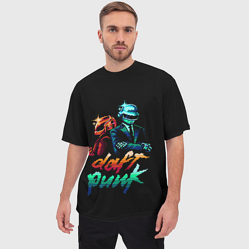 Мужская футболка оверсайз Daft Punk / 3D-принт – фото 3