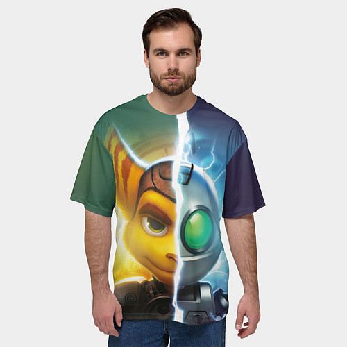 Мужская футболка оверсайз Рэтчет и Кланr / 3D-принт – фото 3