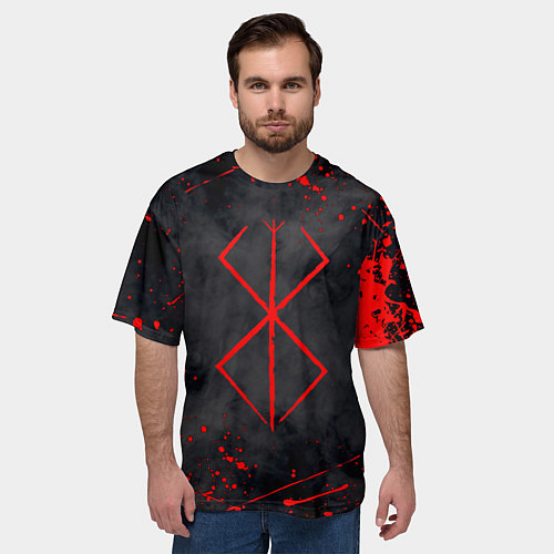Мужская футболка оверсайз BERSERK БЕРСЕРК КЛЕЙМО / 3D-принт – фото 3