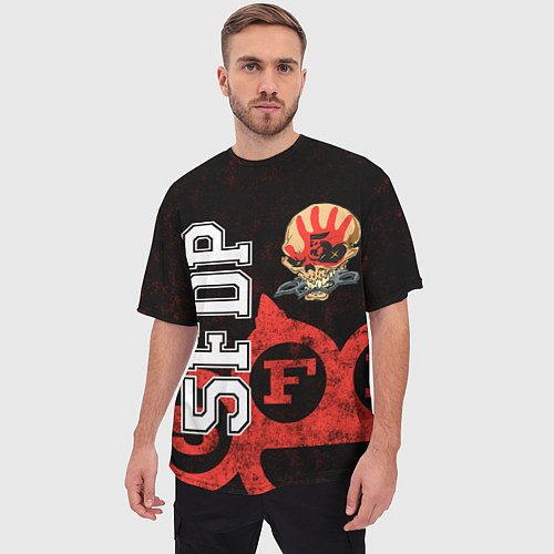 Мужская футболка оверсайз Five Finger Death Punch 1 / 3D-принт – фото 3