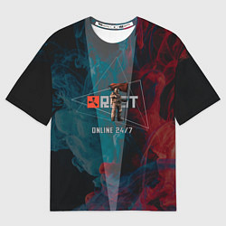 Футболка оверсайз мужская RUST ALWAYS ONLINE РАСТ, цвет: 3D-принт
