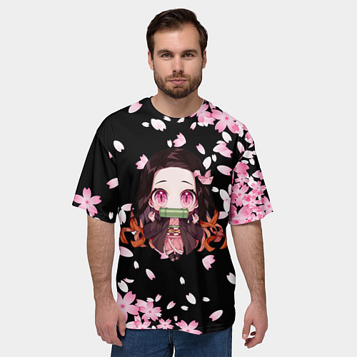 Мужская футболка оверсайз NEZUKO НЕЗУКО / 3D-принт – фото 3