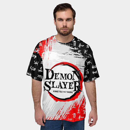 Мужская футболка оверсайз КЛИНОК, РАССЕКАЮЩИЙ ДЕМОНОВ / 3D-принт – фото 3