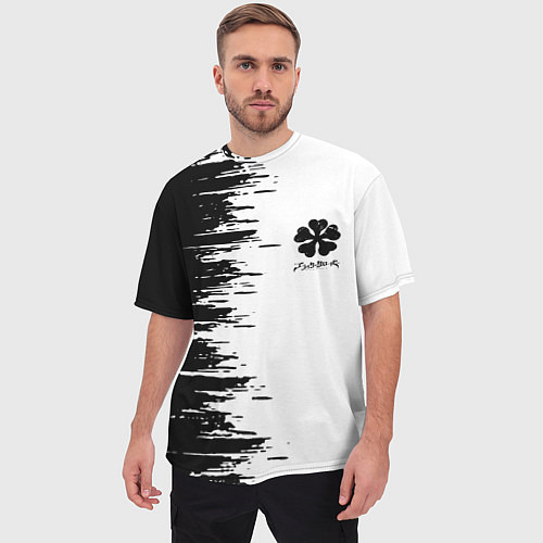 Мужская футболка оверсайз Чёрный клевер, / 3D-принт – фото 3