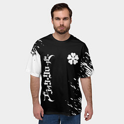 Футболка оверсайз мужская Черный клевер, цвет: 3D-принт — фото 2