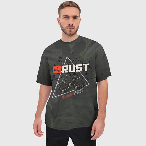 Мужская футболка оверсайз Rust Мамкин Рейдер Раст / 3D-принт – фото 3