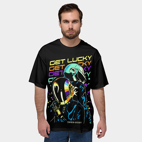 Мужская футболка оверсайз DAFT PUNK / 3D-принт – фото 3