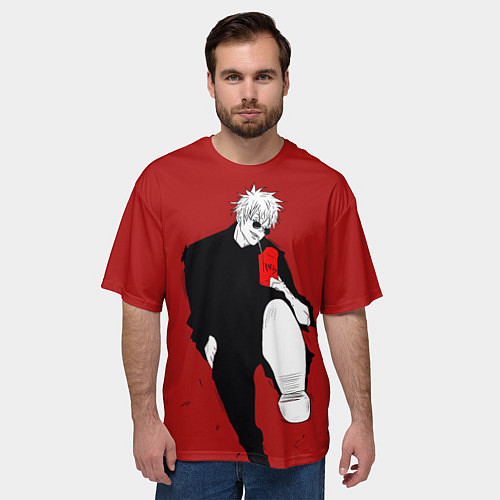 Мужская футболка оверсайз Годжо Сатору Магическая битва / 3D-принт – фото 3