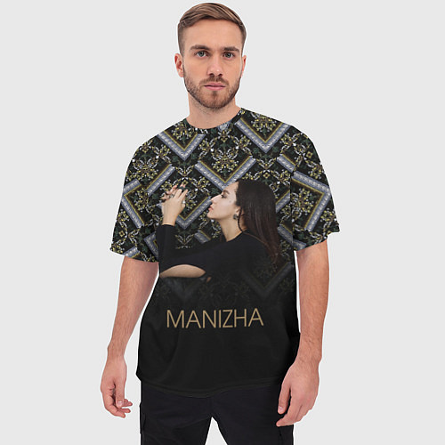 Мужская футболка оверсайз Манижа Manizha / 3D-принт – фото 3