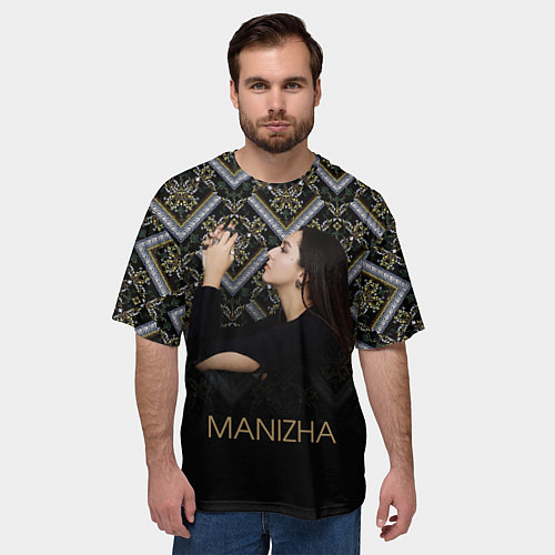 Мужская футболка оверсайз Манижа Manizha / 3D-принт – фото 3