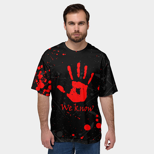 Мужская футболка оверсайз WE KNOW TES / 3D-принт – фото 3