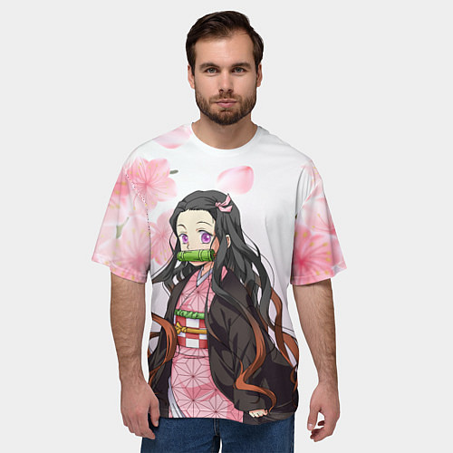 Мужская футболка оверсайз НЕЗУКА NEZUKO / 3D-принт – фото 3