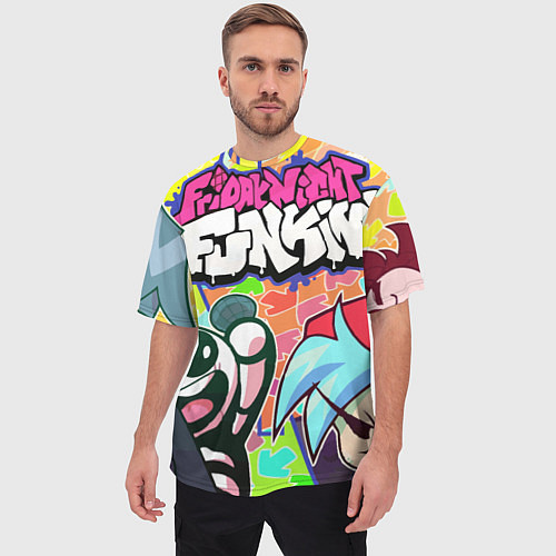 Мужская футболка оверсайз Friday night funkin / 3D-принт – фото 3