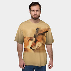 Футболка оверсайз мужская Лисички, цвет: 3D-принт — фото 2