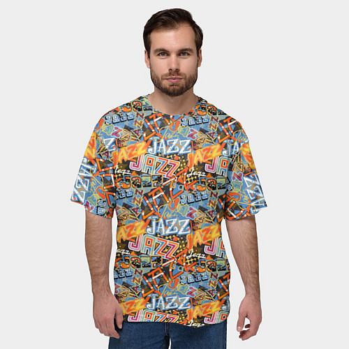 Мужская футболка оверсайз Jazz / 3D-принт – фото 3