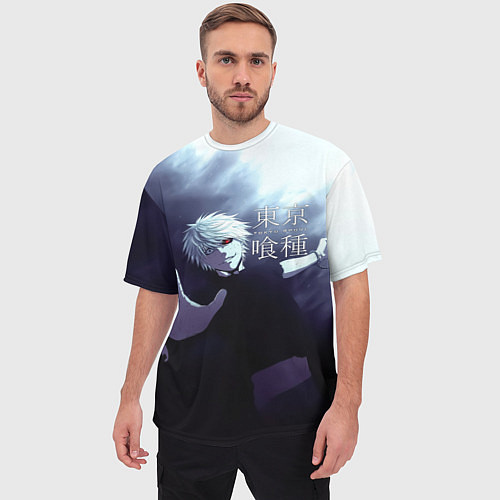 Мужская футболка оверсайз Канеки Кен Токийский гуль / 3D-принт – фото 3