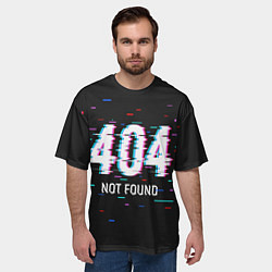 Футболка оверсайз мужская Глитч 404, цвет: 3D-принт — фото 2