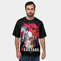 Футболка оверсайз мужская BEASTARS Легоши, Луи и Хару, цвет: 3D-принт — фото 2