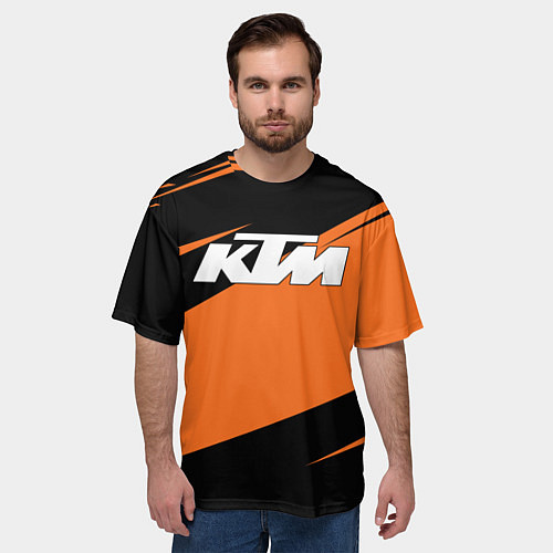 Мужская футболка оверсайз KTM КТМ / 3D-принт – фото 3