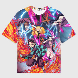 Футболка оверсайз мужская КЛИНОК РАССЕКАЮЩИЙ ДЕМОНОВ, цвет: 3D-принт