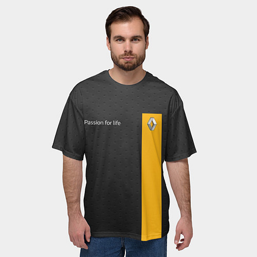 Мужская футболка оверсайз Renault / 3D-принт – фото 3