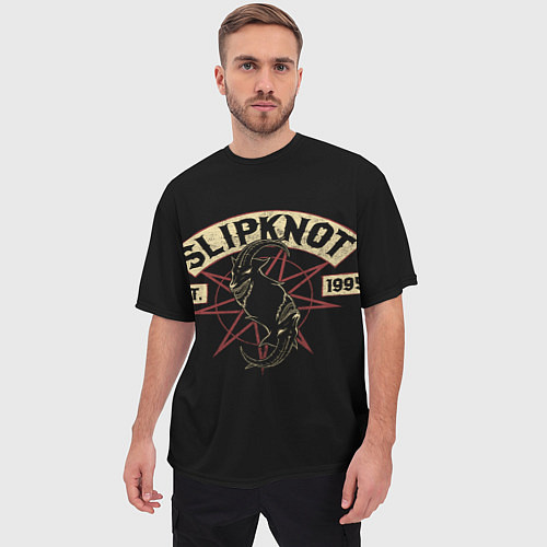 Мужская футболка оверсайз Slipknot 1995 / 3D-принт – фото 3