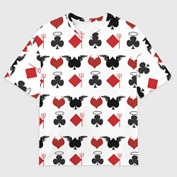 Футболка оверсайз мужская Карточные масти, цвет: 3D-принт