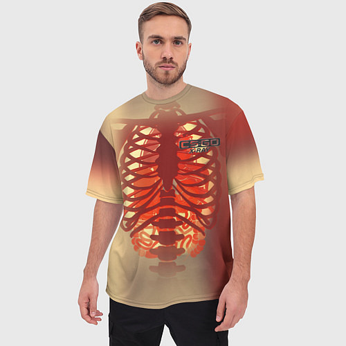Мужская футболка оверсайз Cs:go X-Ray Style Рентген / 3D-принт – фото 3